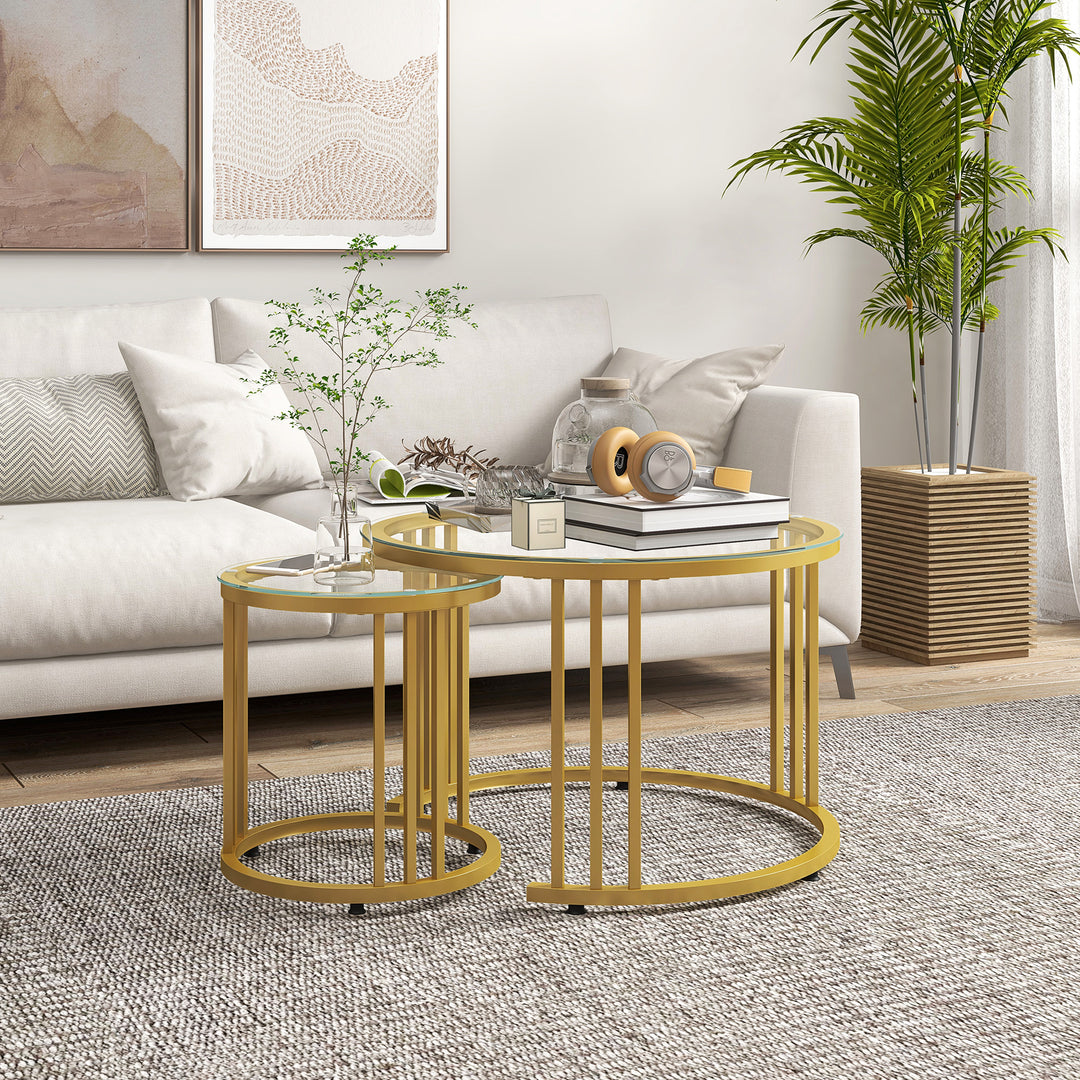 Round Coffee Tables Set of 2