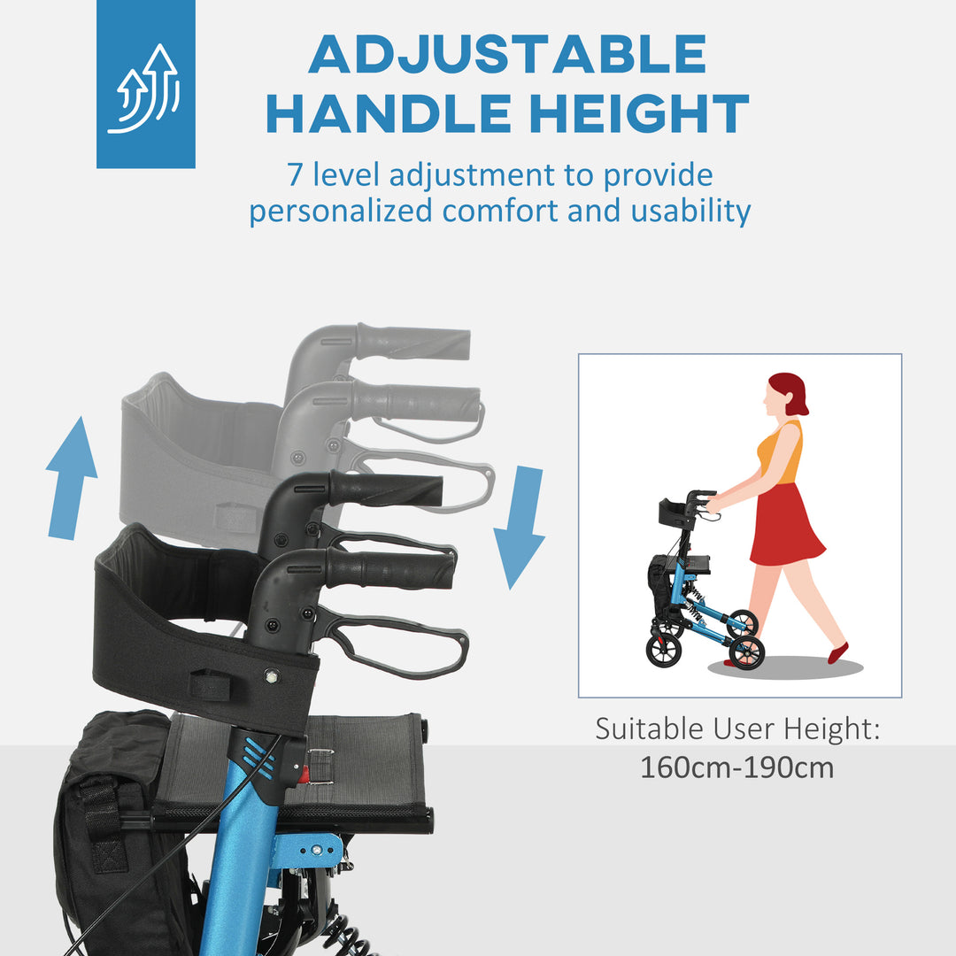 Folding Rollator Walker with Seat