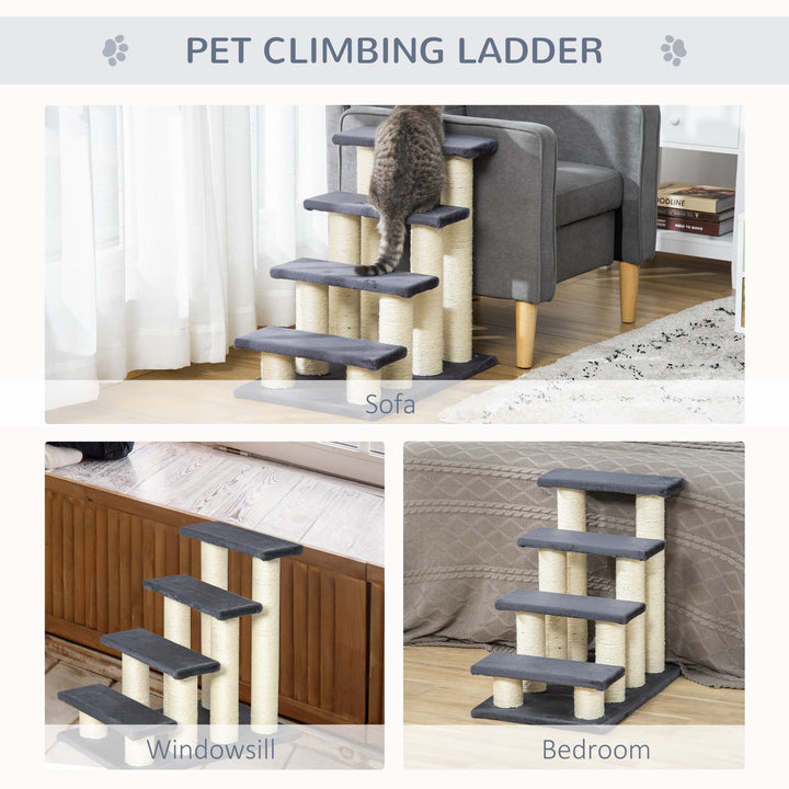 Pet Stairs 4 Steps Dog Cat Little Older Animal Climb Ladder Navy Blue