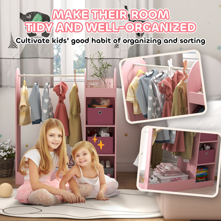 Kids Clothes Rail with Storage Shelf