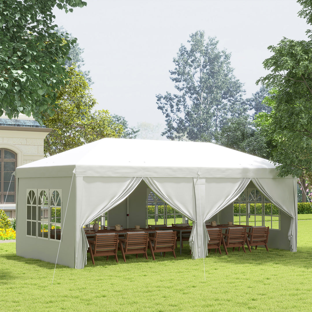 3 x 6 m Pop Up Gazebo with Sides and Windows