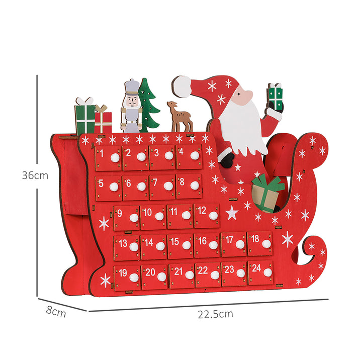 24-Drawer Reusable Santa Sleigh Christmas Advent Calendar