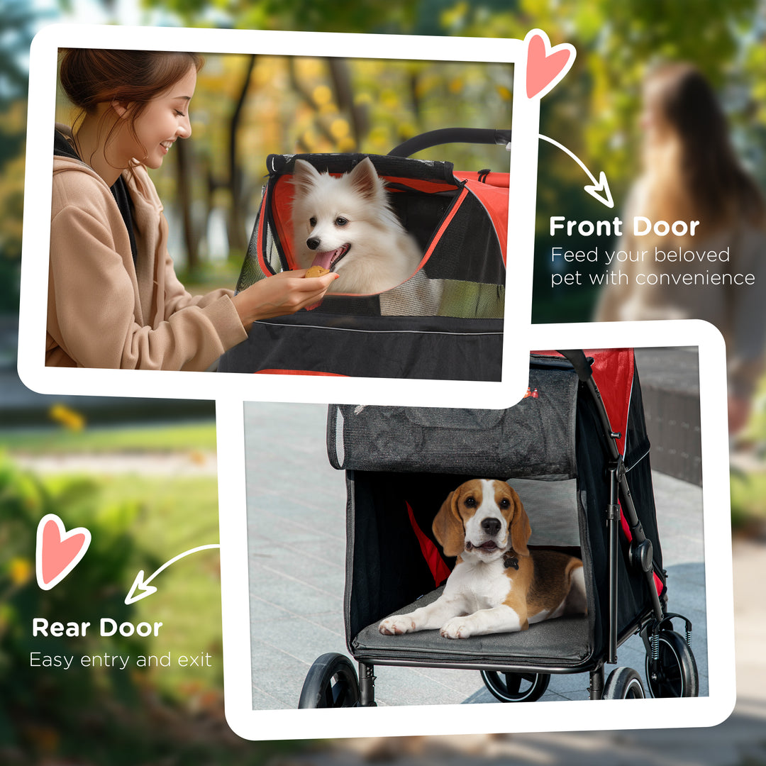 Pet Stroller with Universal Front Wheels