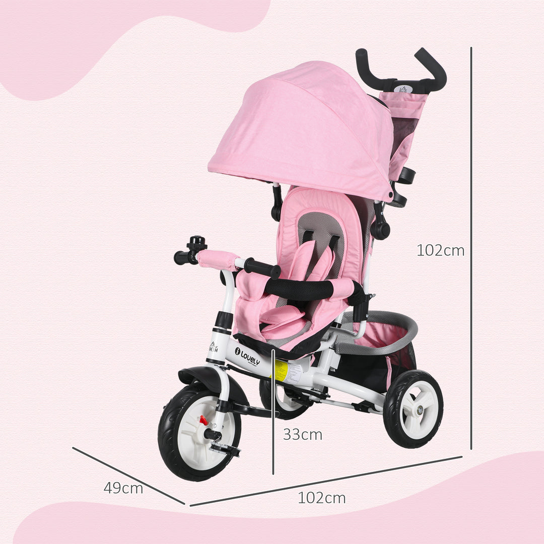 4 in 1 Kids Trike Push Bike w/ Push Handle