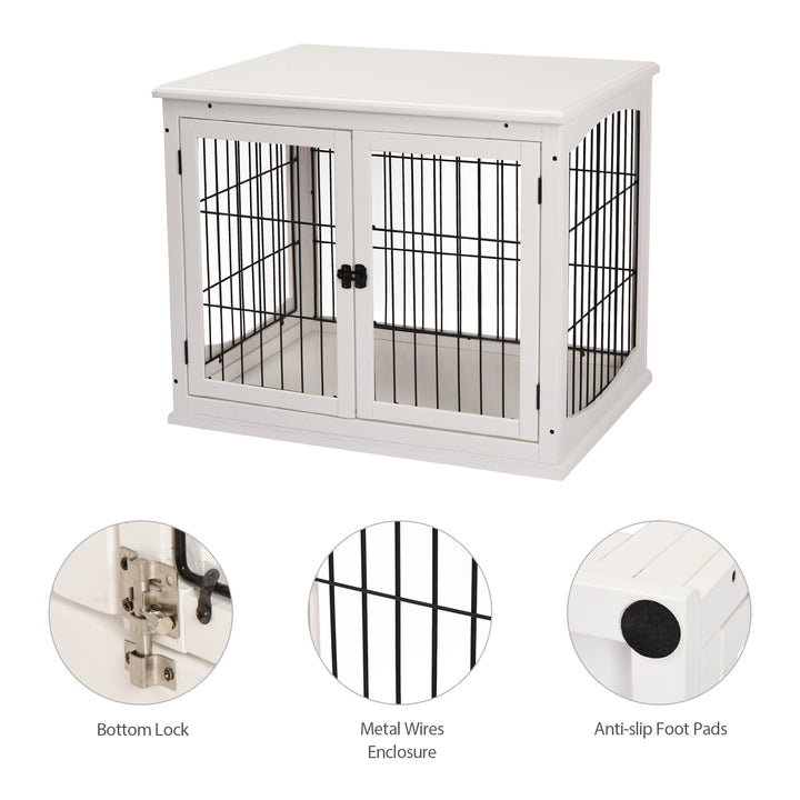 MDF 3-Door Small Indoor Pet Cage White