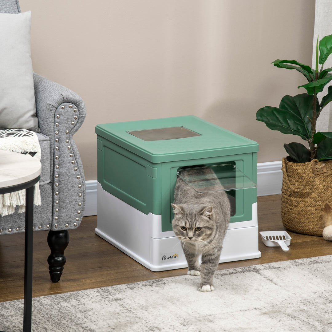 Enclosed Cat Litter Box with Scoop