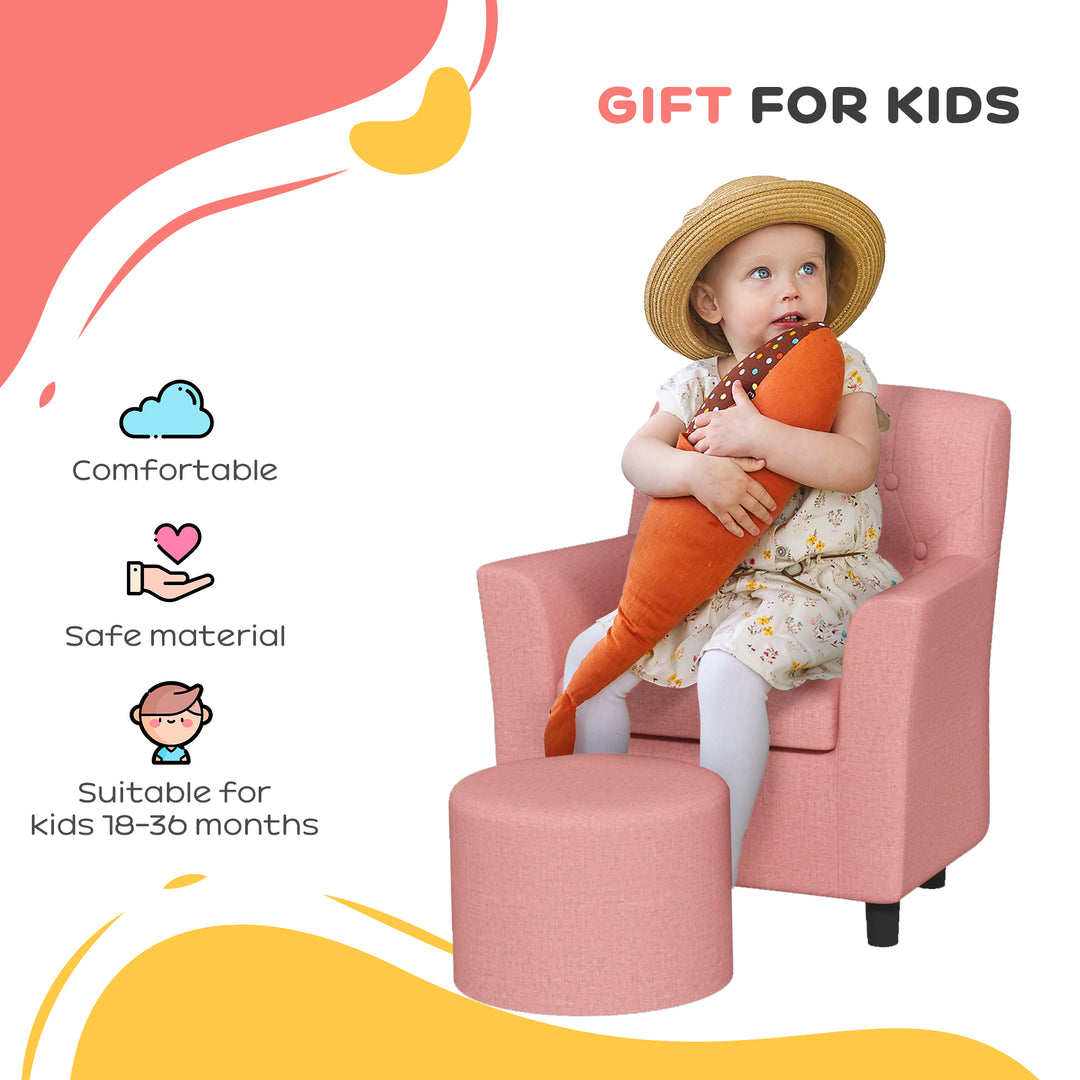 2PCs Kids Sofa Set with Footrest