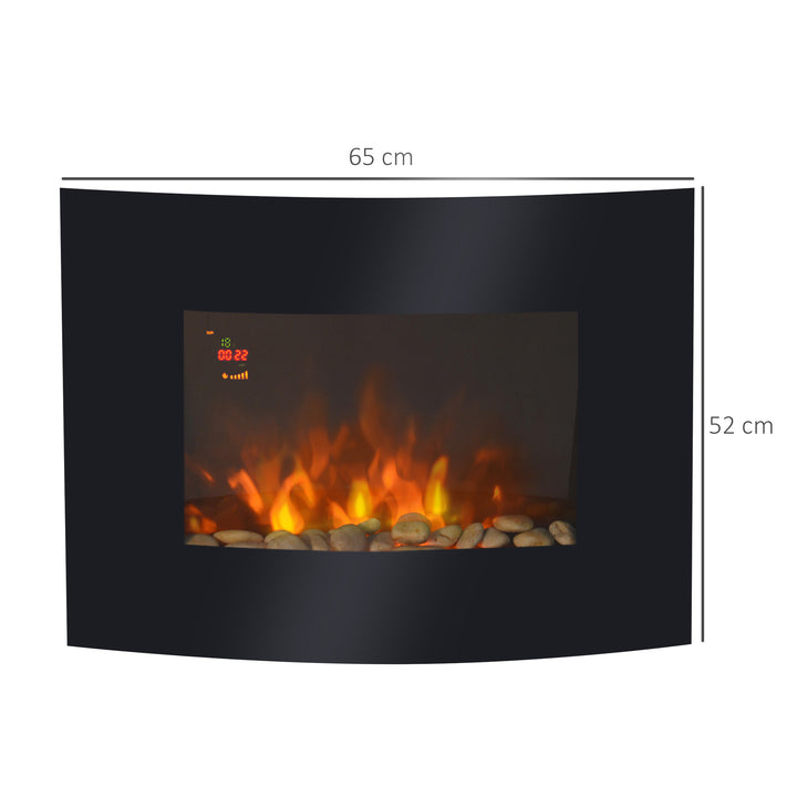 LED Curved Glass Electric Wall Mounted Fire Place