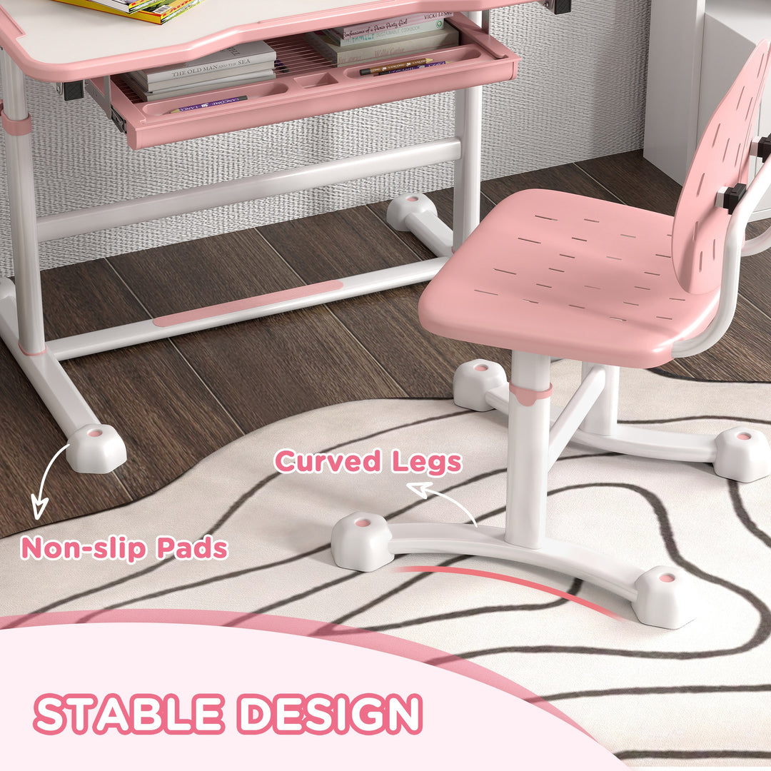 Height Adjustable Kids Desk and Chair Set