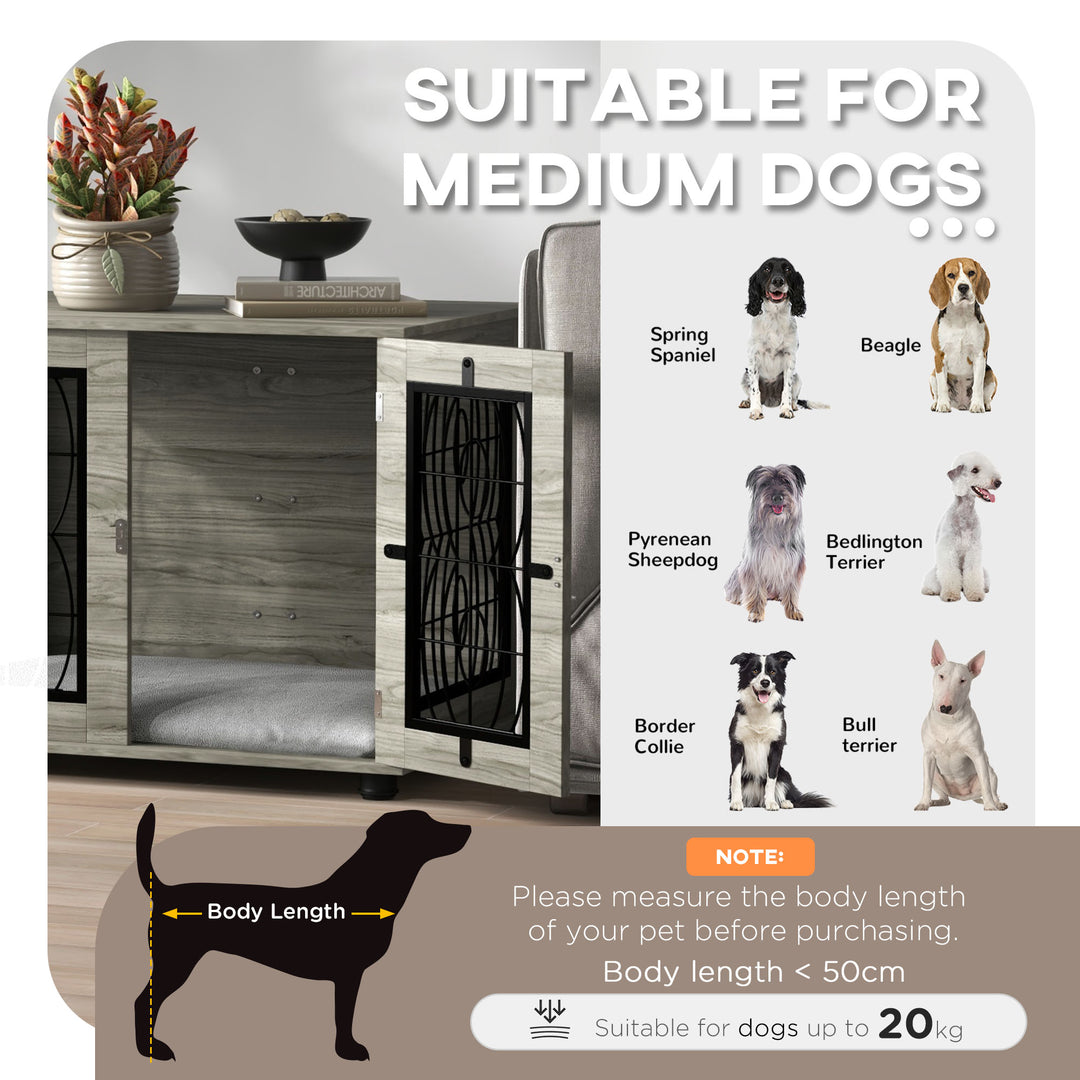 29.5" Indoor Dog Crate Furniture End Table with Soft Washable Cushion