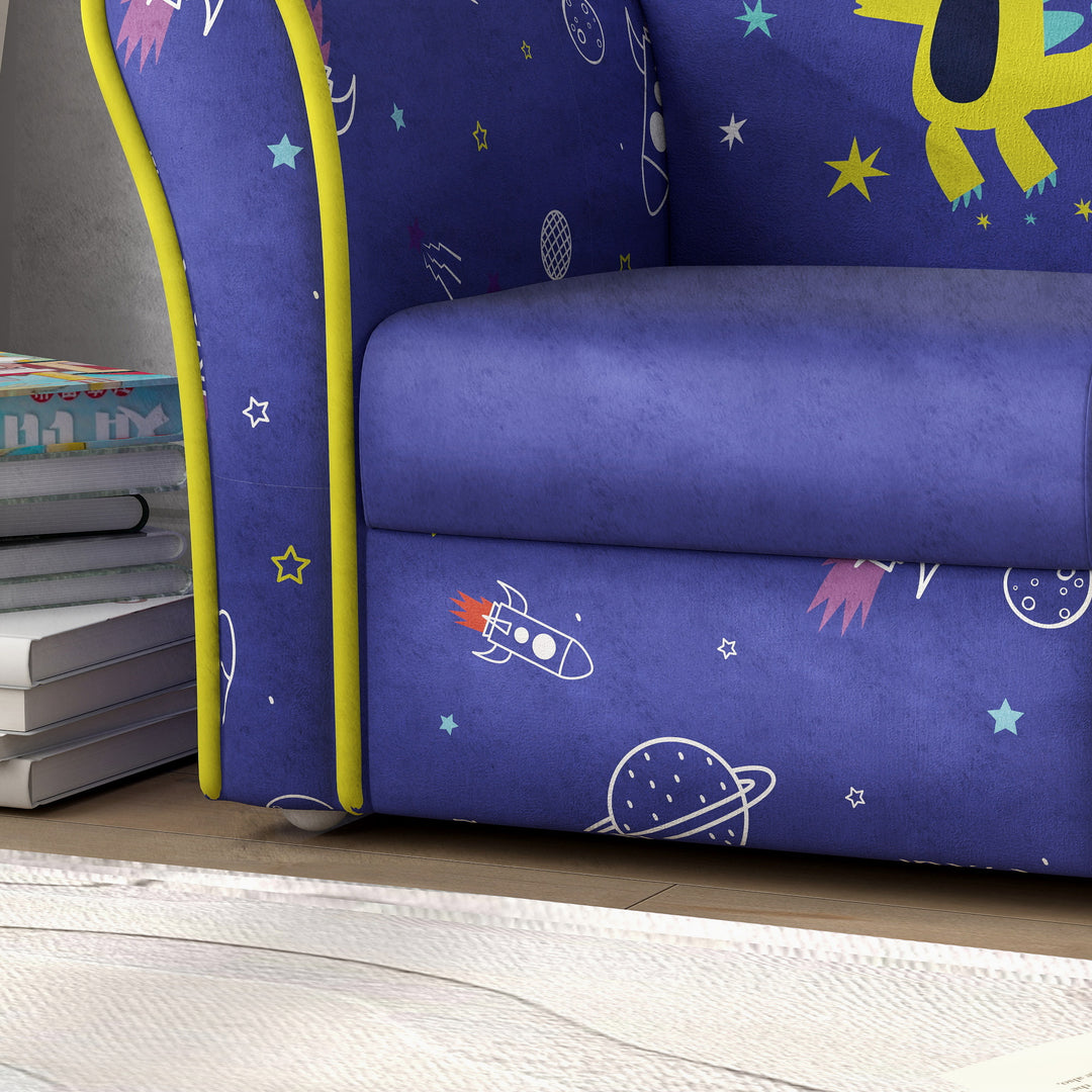 Kids Sofa Kids Couch Armchair with Stylish Planet and Dinosaurs Design