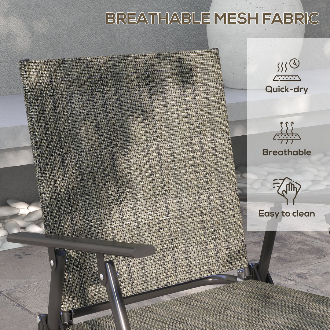 Breathable Mesh Patio Set: Foldable Armchairs