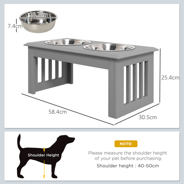 Raised Dog Feeding Bowls with Stand