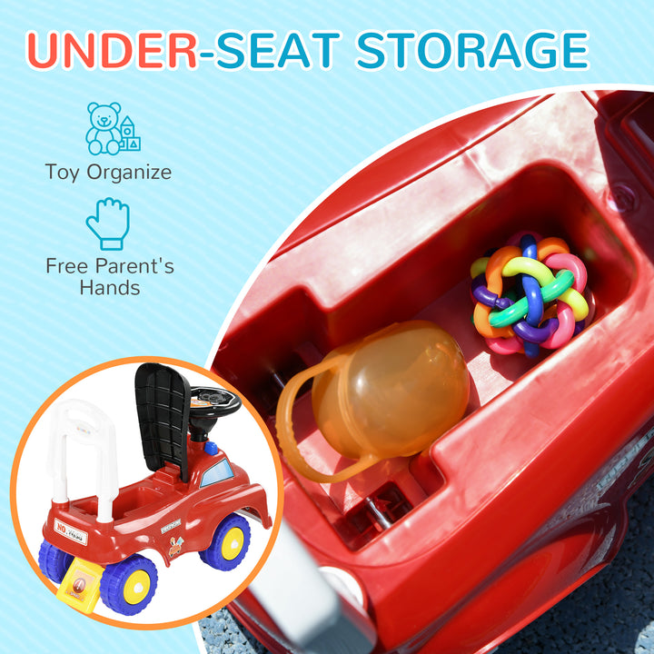 Ride On Fire Truck Foot to Floor Design with Under Seat Storage