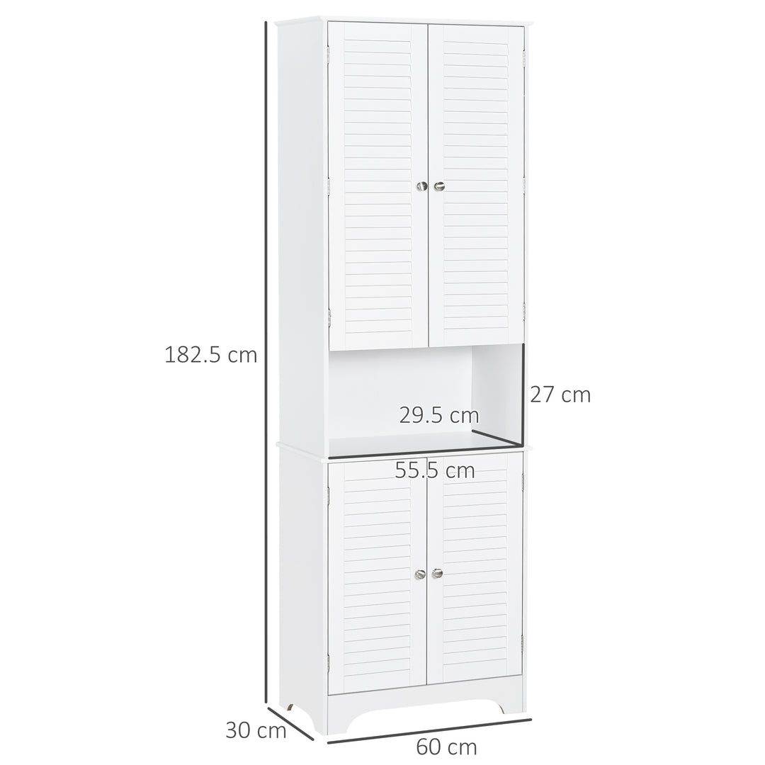 MDF Freestanding 6-Tier Bathroom Storage Cabinet White