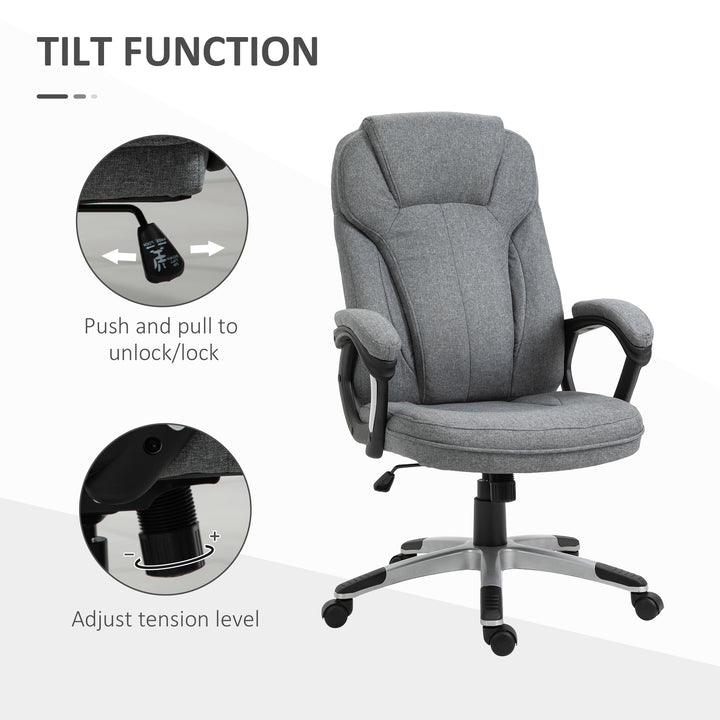 Vinsetto Linen Fabric Office Swivel Chair