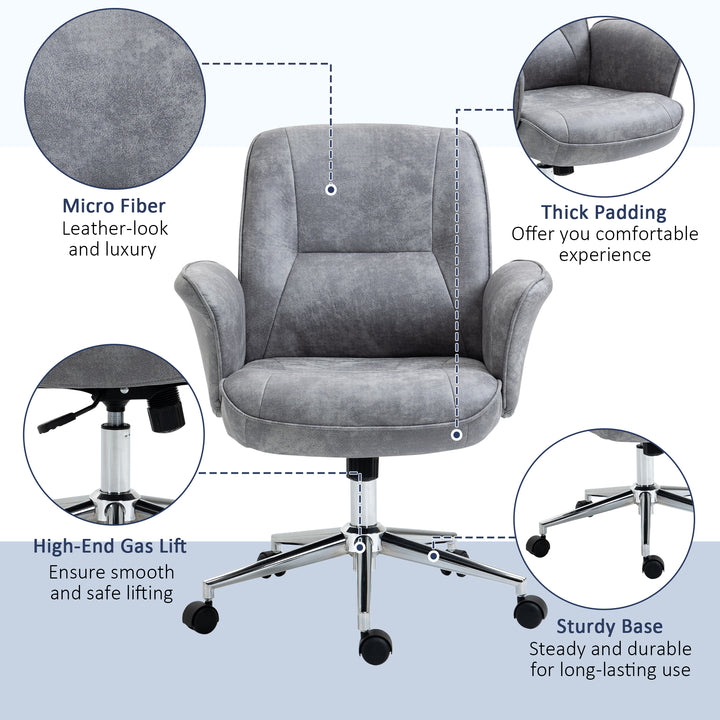 Vinsetto Swivel Ergonomic Office Chair, Light Grey