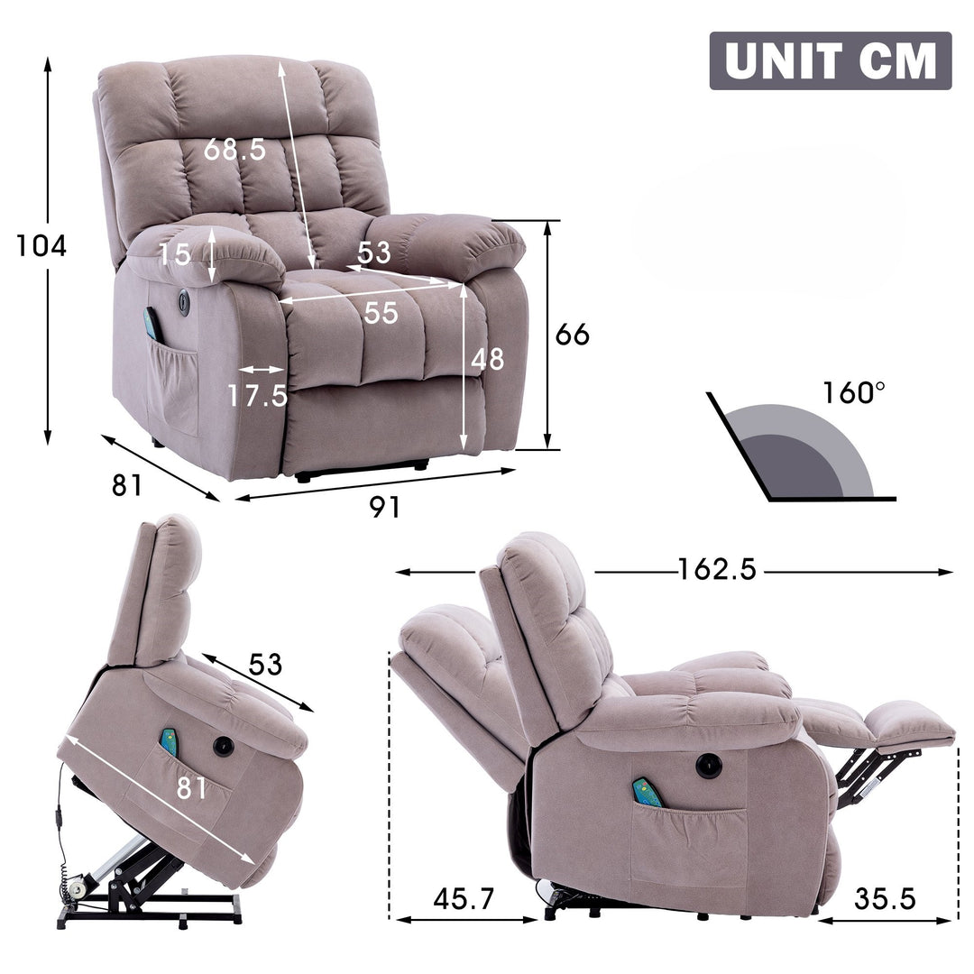 Electric Power Lift Recliner Massage Chair with Heating