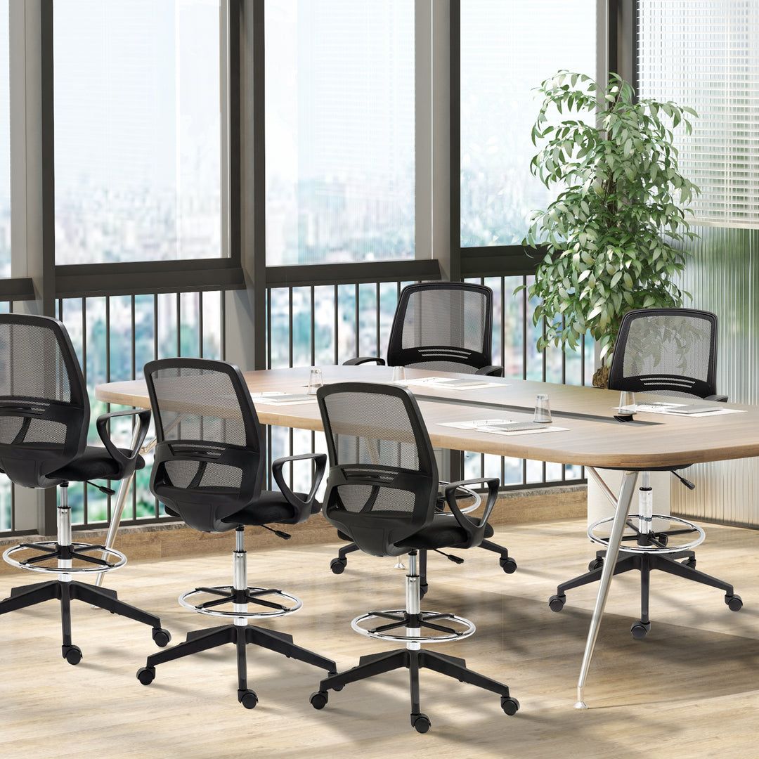 Vinsetto Ergonomic Draughtsman Chairs, Set of 5