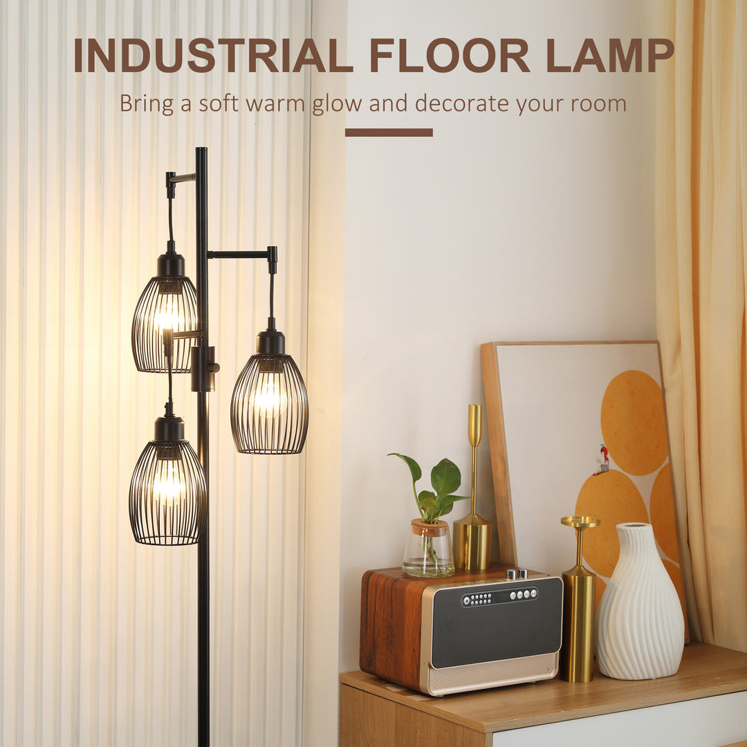 Industrial Floor Lights with Metal lampshades