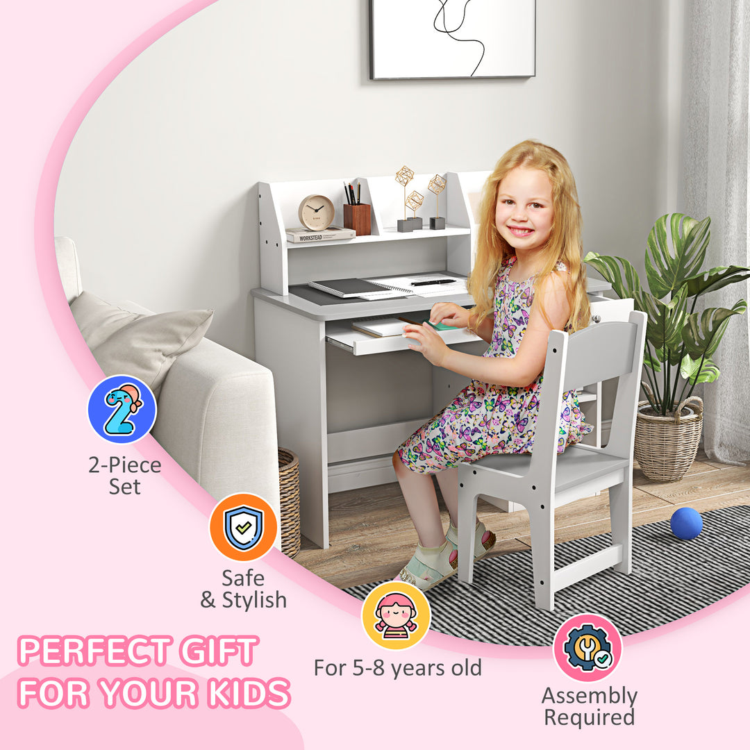 Kids Desk and Chair Set with Storage for 5-8 Year Old