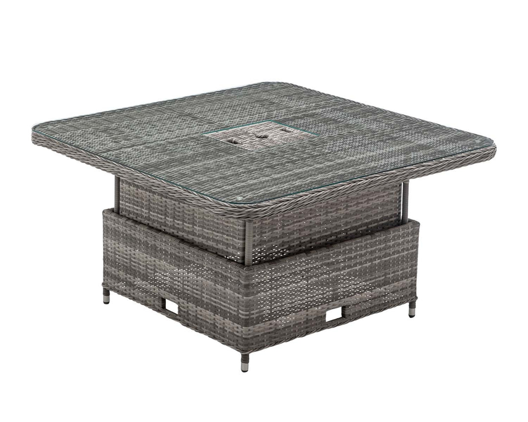 Square Dining Table With Ice Bucket in Grey - Rattan Direct