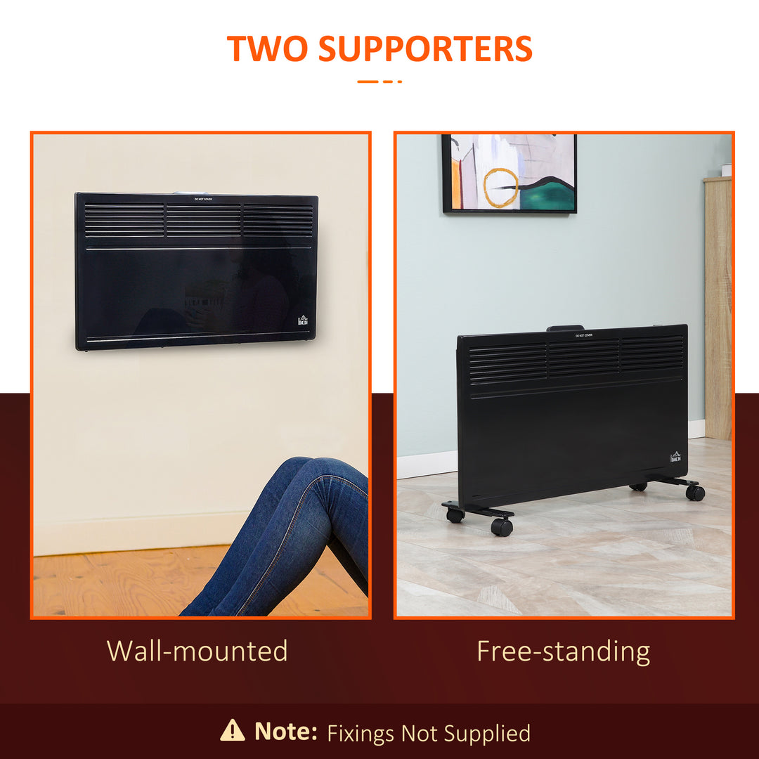 Convector Radiator Heater Freestanding or Wall-mounted Portable Electric Heating with 2 Heat Settings