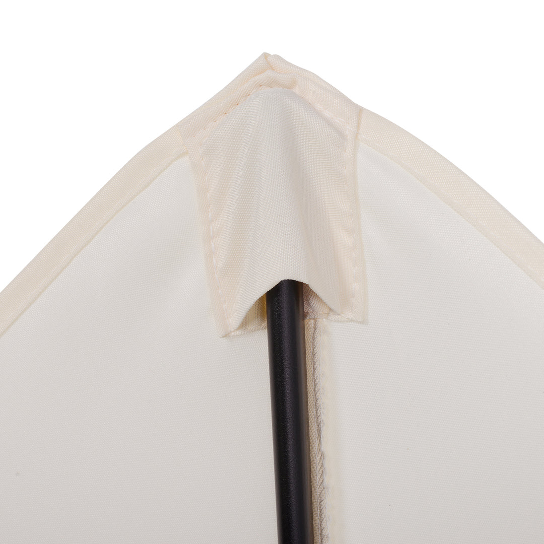 Cream Patio Parasol: 6-Rib Outdoor Sun Shade for Balcony & Garden