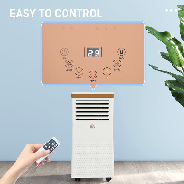 9000 BTU 4-In-1 Compact Portable Mobile Air Conditioner Unit Cooling Dehumidifying Ventilating w/ Remote LED Timer Auto Shut-Down