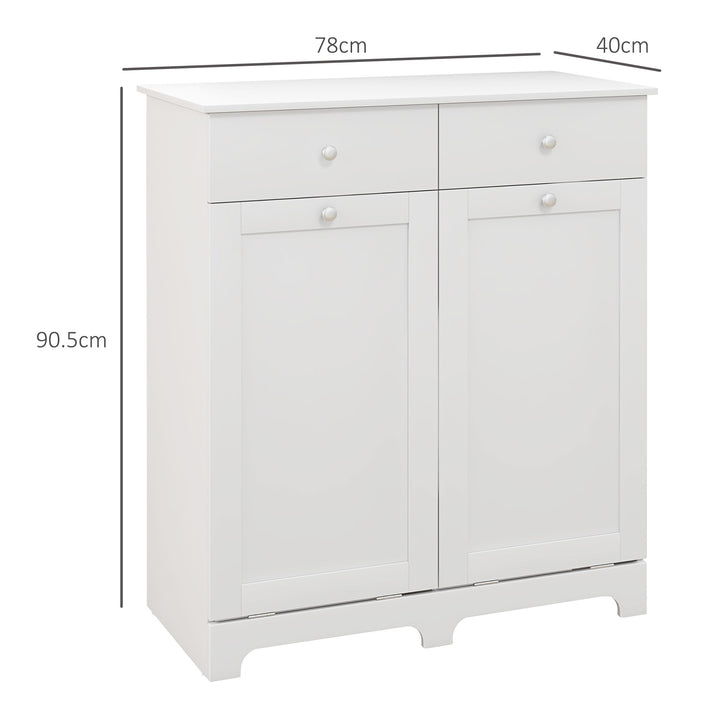 Duo Hamper Laundry Storage Cabinet - White