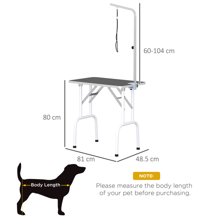 Folding Pet Grooming Table for Small Dogs with Adjustable Grooming Arm Max Load 30 KG