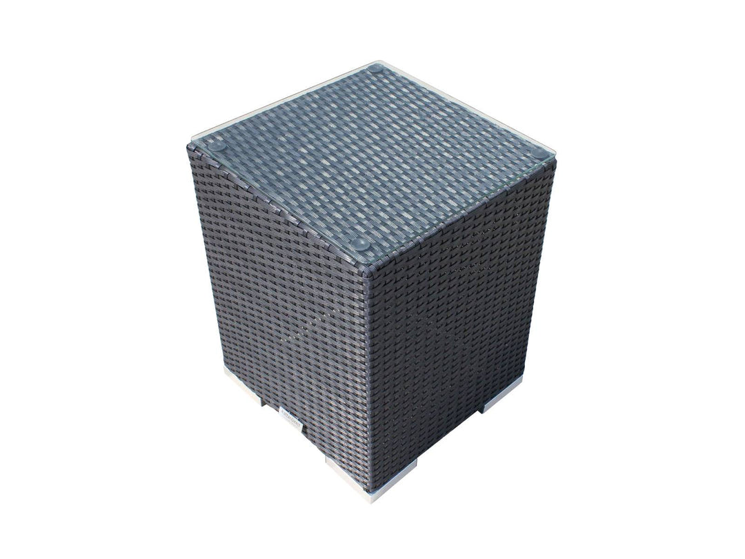 Rattan Garden Tall Square Side Table in Black - Rattan Direct