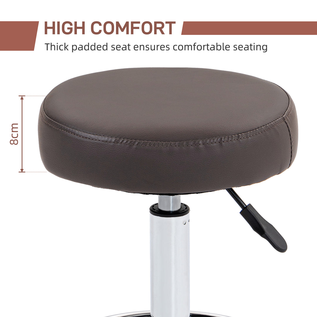 PU Leather Rolling Stool