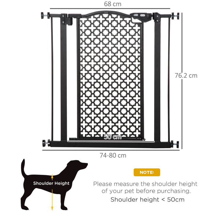 74-80 cm Pet Safety Gate Barrier Stair Pressure Fit with Auto Close and Double Locking for Doorways