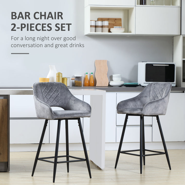 Set of 2 Bar stools With Backs