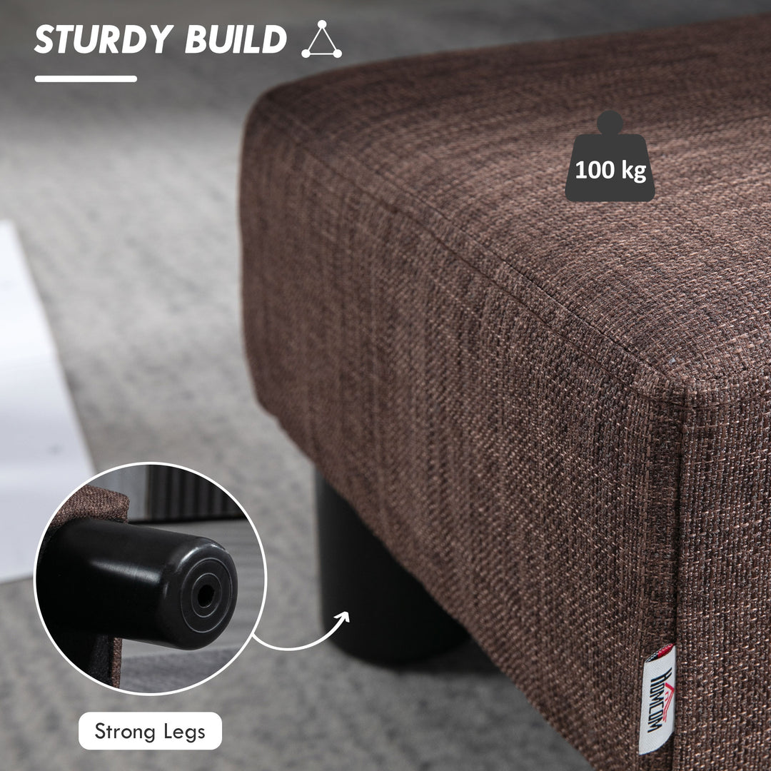 Compact Linen Fabric Ottoman