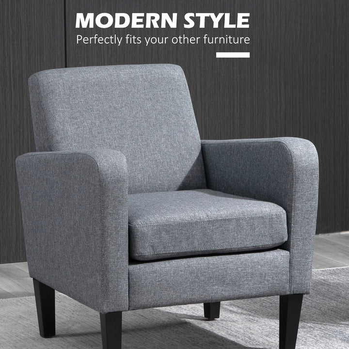 2 Pieces Modern Armchairs with Rubber Wood Legs