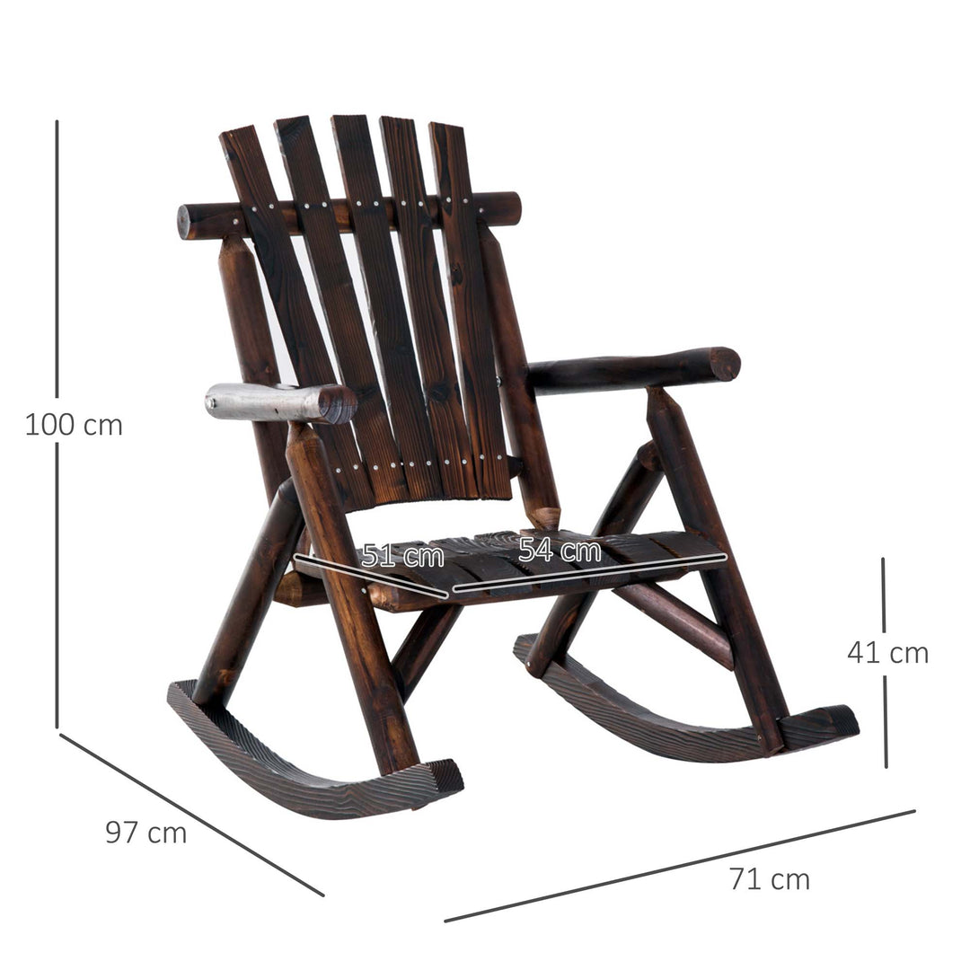 Outdoor Rocking Chair Fir Wood Rustic Patio Adirondack Rocking Chair Traditional Rustic Style & Pure Comfort