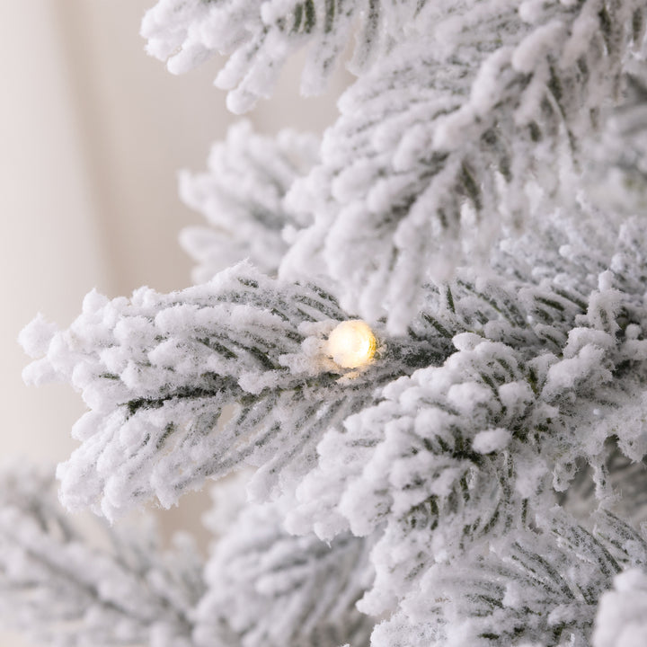 6ft Snowy Christmas Tree with LED Lights