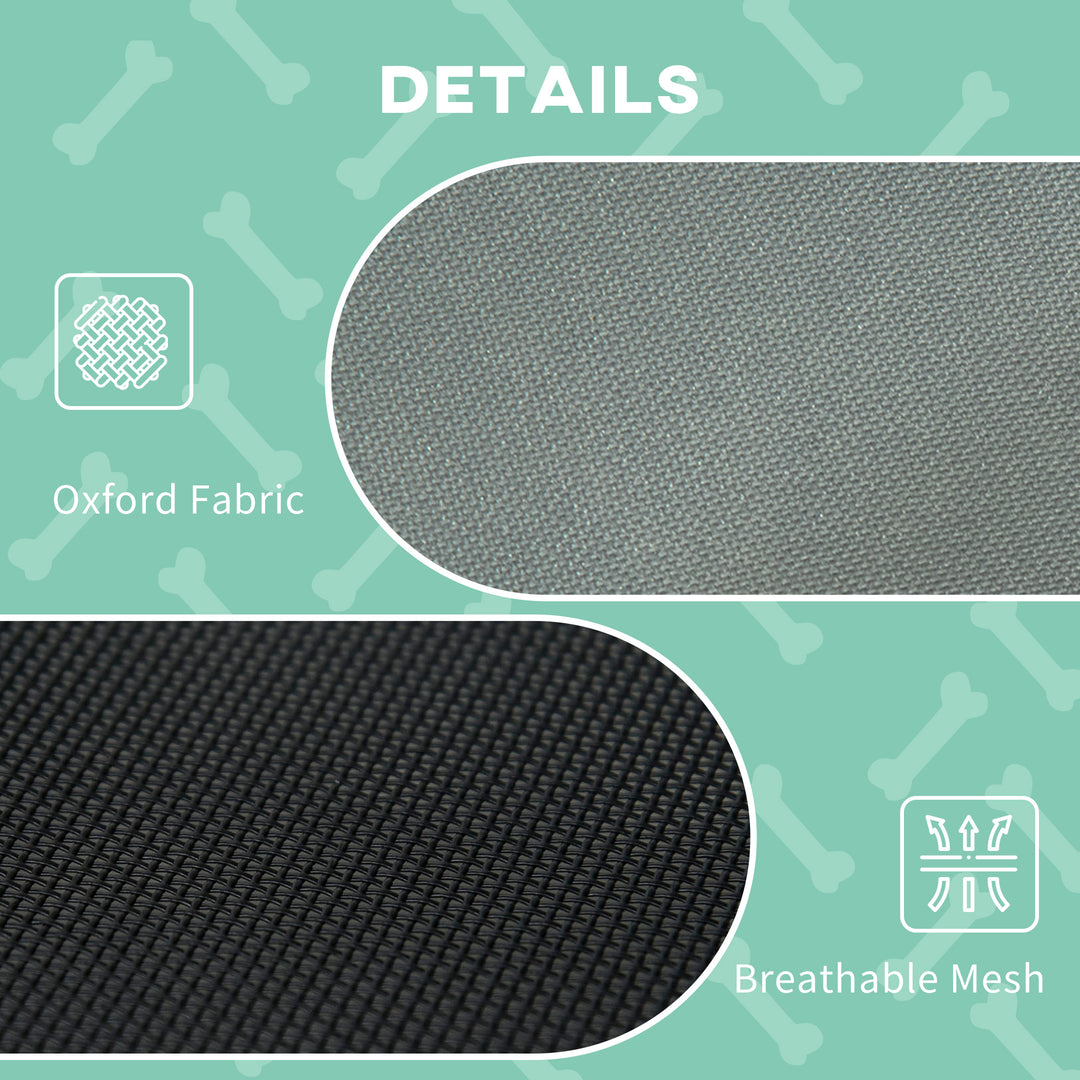 Elevated Dog Bed: Waterproof Pet Cot with Breathable Mesh & UV Canopy for Medium Dogs - Grey