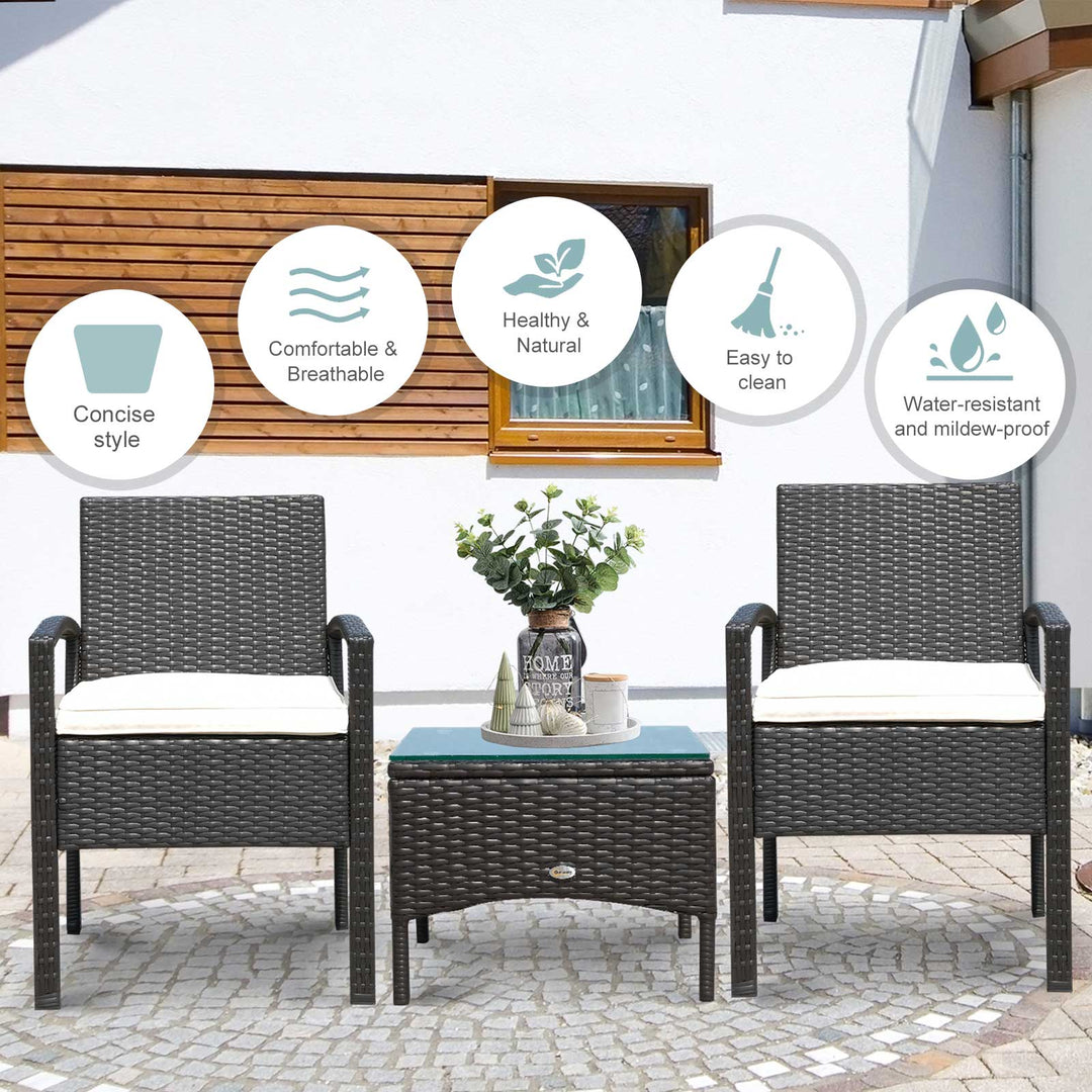 Rattan Retreat: 2-Seater Wicker Sofa Set for Alfresco Lounging