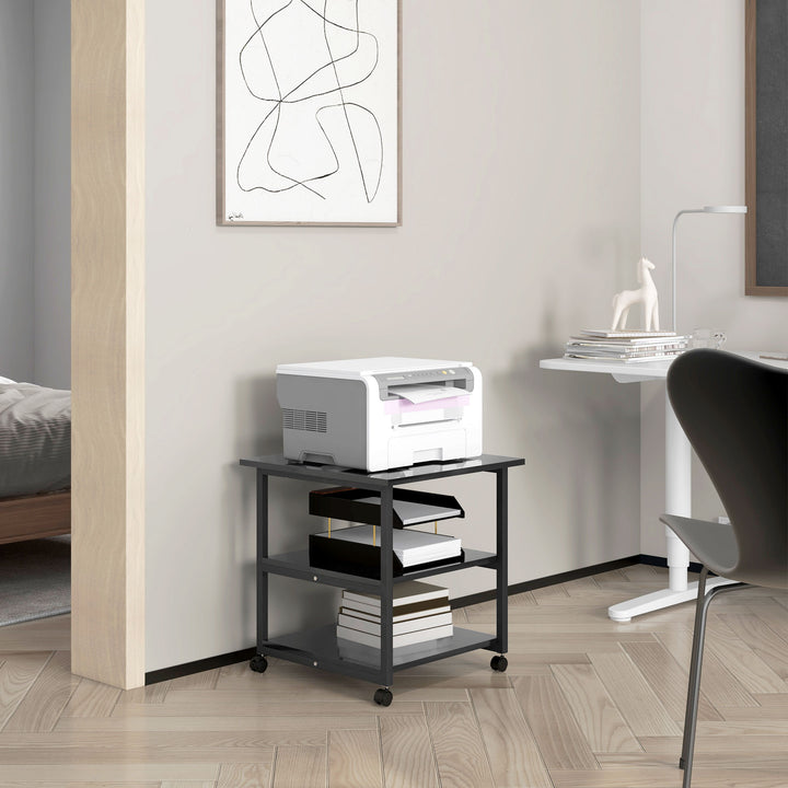 3-Tier Printer Stand with Storage Shelf