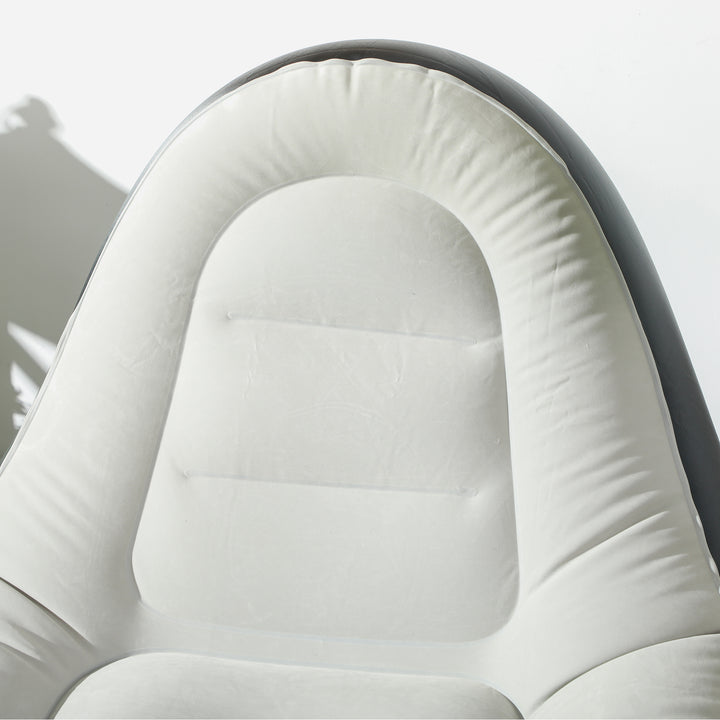 Inflatable Lounge Chair and Ottoman Set with Cup Holder