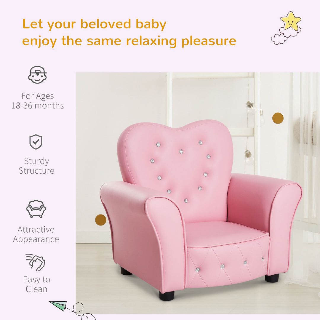 Kids Toddler Chair Sofa Children Armchair Seating Relax Playroom Seater Girl Princess Pink