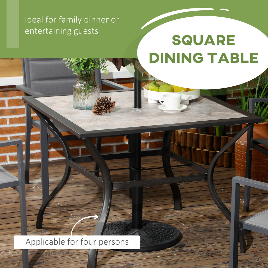 Outdoor Dining Table with Parasol Hole