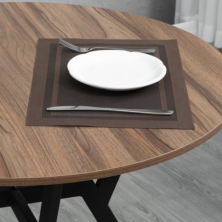 Round Kitchen Table with Black Legs Anti-slip Foot Pads