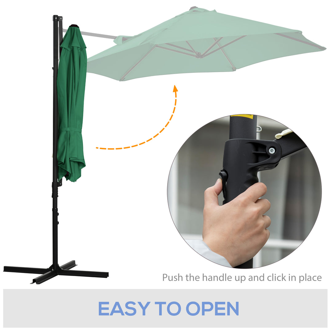 Waterproof Offset Roma Patio Umbrella: 2.5m Square Canopy with 360° Rotation