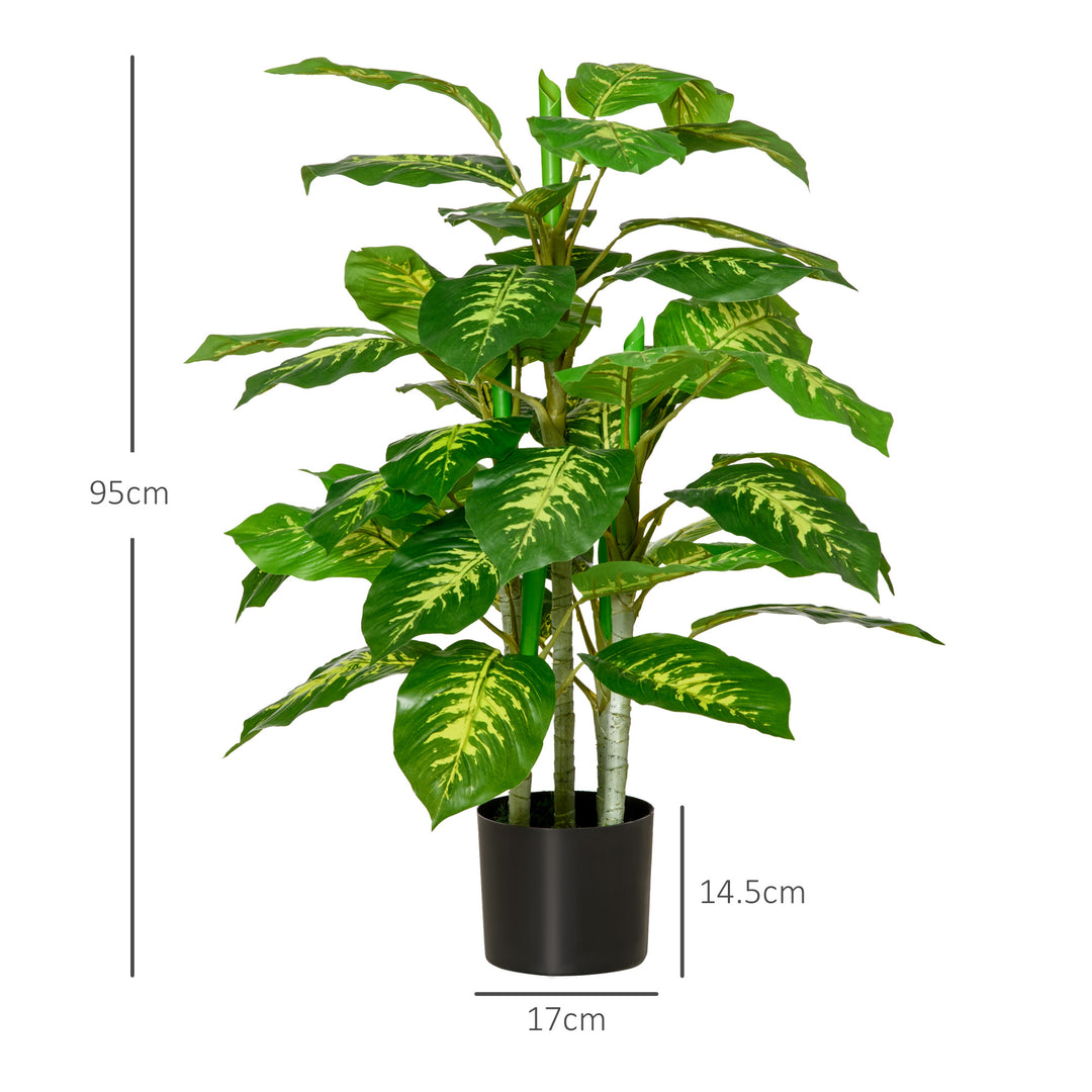 2 PCs Artificial Evergreen Tree Fake Decorative Plant in Nursery Pot for Indoor Outdoor Décor