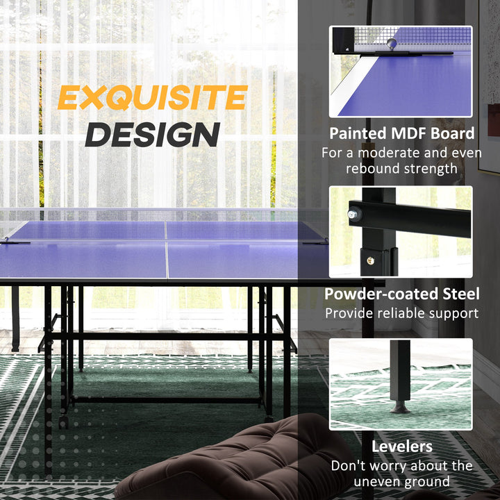 9FT Folding Table Tennis Table with 4 Wheels