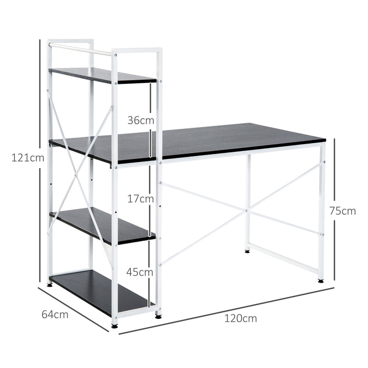 HOMCOM Workstation Wonder: 4-Tier Bookshelf